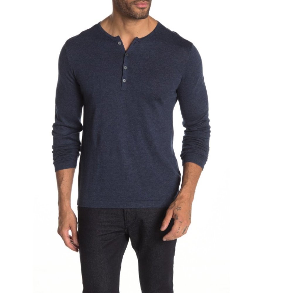 John Varvatos Star USA Long Sleeve Henley Sweater